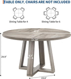 Garvee 47" Round Dining Table, Modern Dining Table | For 4-6 People, Modern Kitchen Dinner Table, Wood Cross Pedestal Base, For Living Room