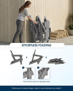 MUCHENGHY Folding Adirondack Chairs Set of 2 HDPE Weather Resistant, Patio Firepit Chairs, Sturdy Outside Chairs, Lawn Chairs, 15min Assembly 380lb Grey
