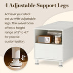 Rresyet Modular Sofa Console with Storage, Adjustable Height Side Table with Drawer & Open Shelf, 15.8" Narrow End Table for Sectional Sofa Couch (1, White, with Drawer)