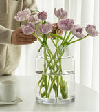 Clear Glass Vases Flower Vases for Centerpieces 9" Large Glass Cylinder Vase for Home Wedding Party Events Office Entryway Décor (Transparent)