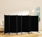 Room Divider-Folding Privacy Screens, 6 ft Partition Room Dividers Wall for Separation, Home, Office, Classroom, Studio (Black, 6 Panel)