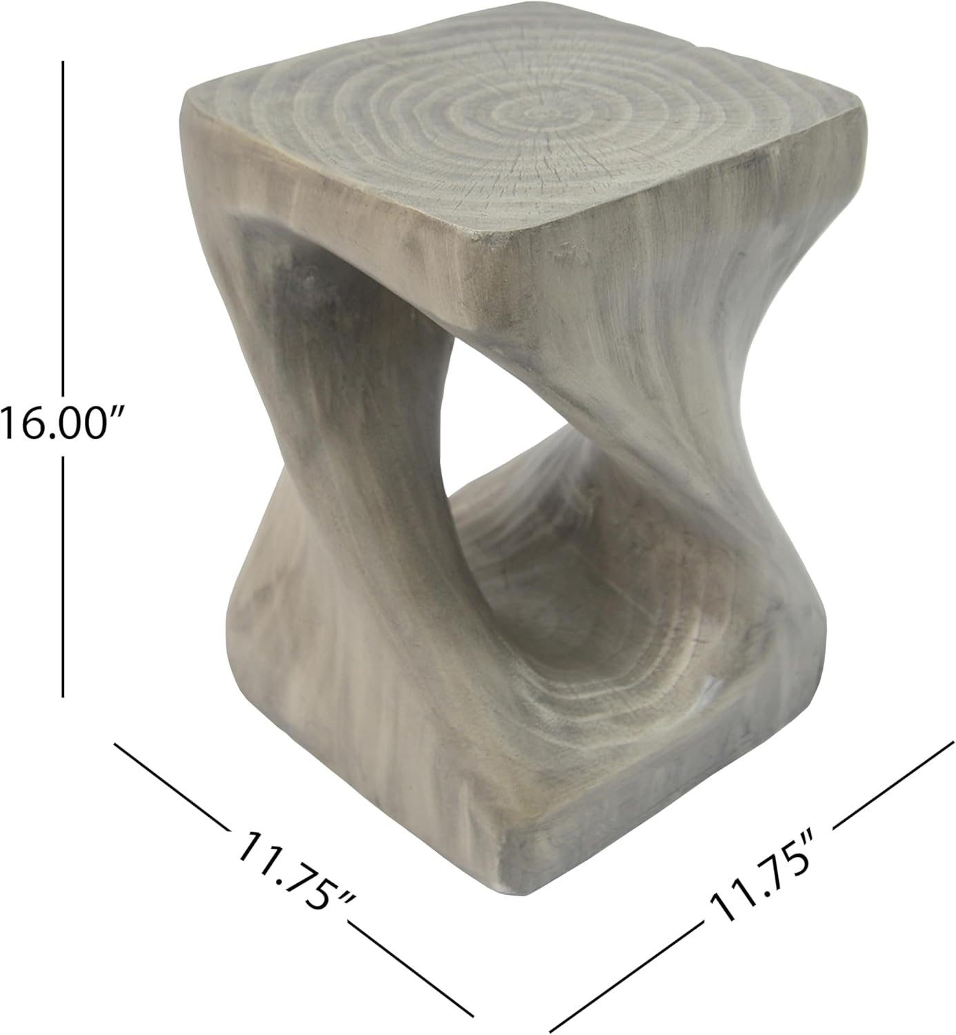 Merax Twist Shape MGO Accent Side Table, Unique Modern End Table with Wide Pedestal & Tabletop, Small Drink Tables for Living Room, Bedroom Night Stand Bedside Table, No Assembly Required, Grey