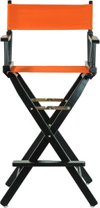Casual Home 30" Director's Chair Black Frame-with Tangerine Canvas, Bar Height