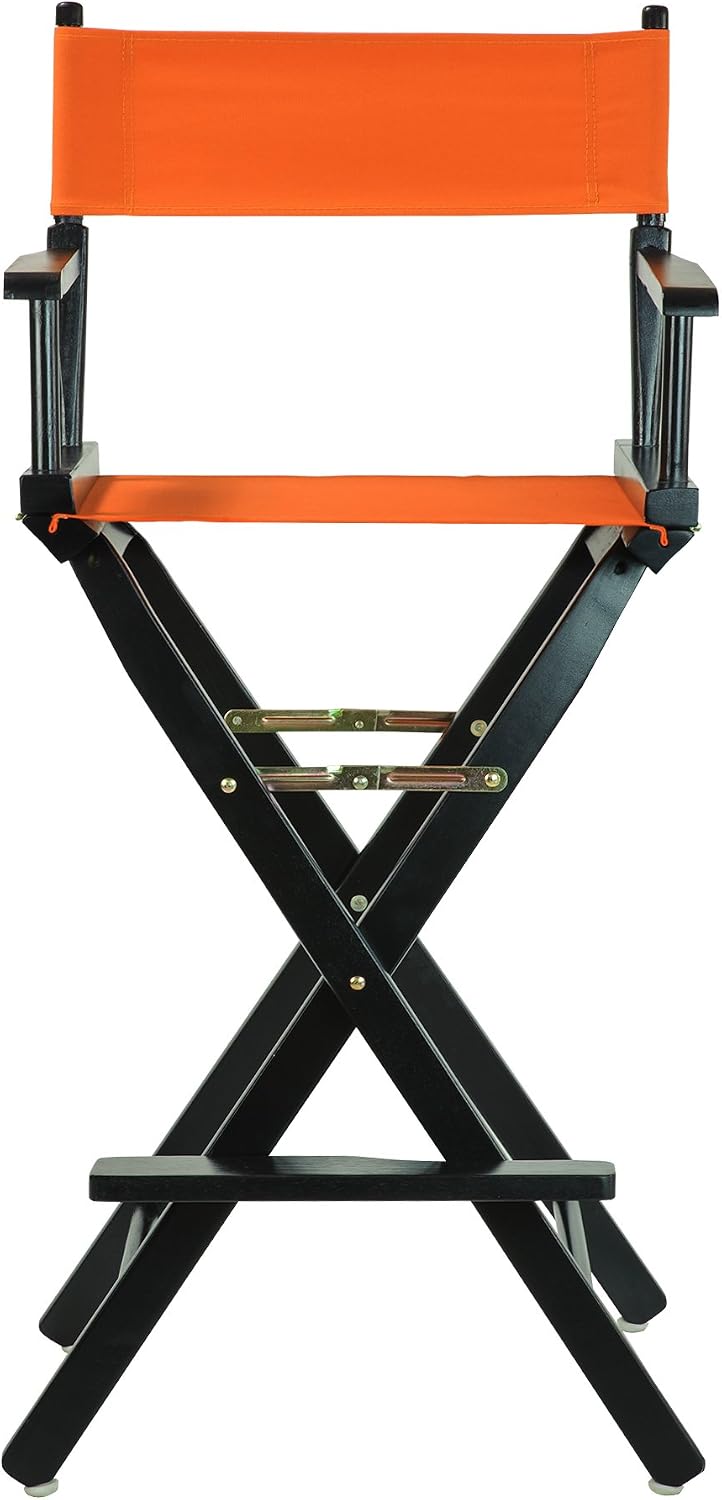 Casual Home 30" Director's Chair Black Frame-with Tangerine Canvas, Bar Height