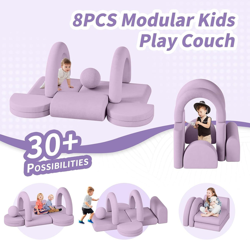 Modular Kids Play Couch (Small, Blueberry)