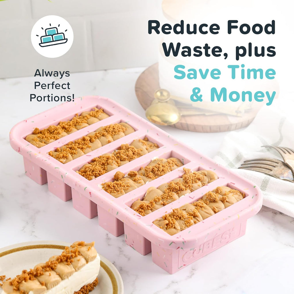 Souper Cubes 1/2 Cup Silicone Freezer Molds with Lids, Cotton Candy, 2-Pack | 100% Platinum-Cured Silicone Freezer Cubes, Oven & Microwave Safe, Perfect for Freezing Broth, Sauces, Sides and More