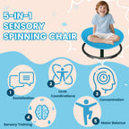 Pterying 21" L × 19" W Large Size Spinning Chair for Autistic Kids, Autism Sensory Products, Sensory Toys Gifts for Kids with Autism & ADHD, Training Body Coordination, Azure Rounded Shape
