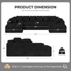 Luxanimarion 131'' Large Sectional Couches with Chaise, U Shaped Cloud Sofa, No Assembly Required Deep Seat Modular Lounge Bed for Living Room 1PCS, Bedroom