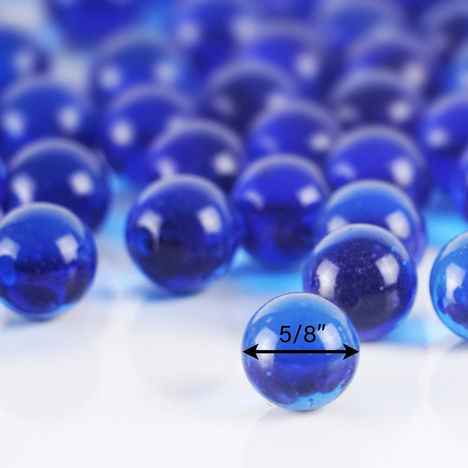 CYS EXCEL Cobalt Blue Glass Marble Gemstone Vase Filler (1 LB) | Multiple Color Choices Aquarium Marble Beads | Decorative Mosaic Gem Pebbles (Approx. 80-93 PCS)