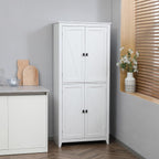 Modern Freestanding 4-Door Kitchen Pantry, Storage Cabinet Organizer with 4-Tiers, and Adjustable Shelves,for Kitchen Home