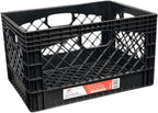 Juggernaut Storage 3-Pack 24-Quart Heavy-Duty Plastic Stackable Milk Crates with Handles, Black – Open Bin Basket Organizers for Home, Office, Dorm, and Car Organization