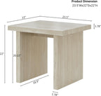 Roundhill Furniture Cavira Modern Faux Marble Living Room End Table, Beige