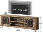 Living Room Table Sets 4 Piece Includes TV Stand, Farmhouse TV Stand for 65Inch TV, Rectangular Coffee Table with Storage, Two End Table with Drawer, Rustic Brown