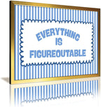 Trendy Blue Stripe Motivation Quote Poster Everything Is Figureoutable Wall Art (2) Canvas Prints Room Aesthetics Posters For Modern Living Room Decor Gifts08x12inch(20x30cm)
