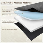 GEMBED Tri Folding Mattress Queen Size - Memory Foam Tri-fold Handle & Non-Slip Bottom, Portable Foldable Sofa Bed Floor Chair for Travel RV Camping Guest Yoga - 6 Inch, 78"x58"x6"