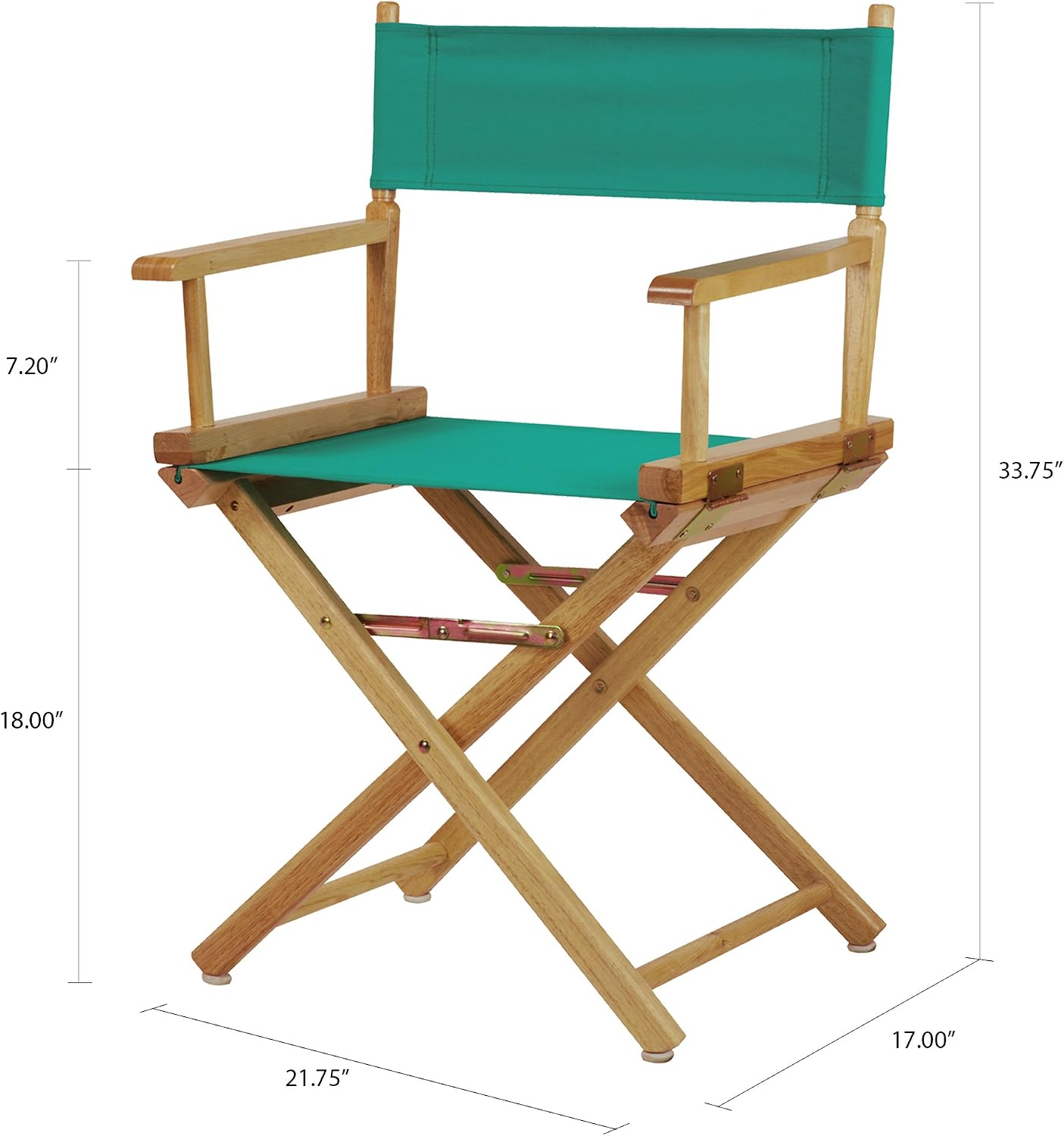 Casual Home 18" Director's Chair Natural Frame with Teal Canvas