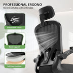 Office Chair Ergonomic Desk Chair, 330LBS Capacity, High Back Computer Chair for Long Hours Comfortable, Rolling Swivel Executive Task Chair for Home Office with Flip-up Armrests, Black