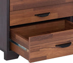 BIGTO Walnut & Espresso Finish Accent Side Table Synthetic Wood End Table 16"*20"*19"Living Room Furniture