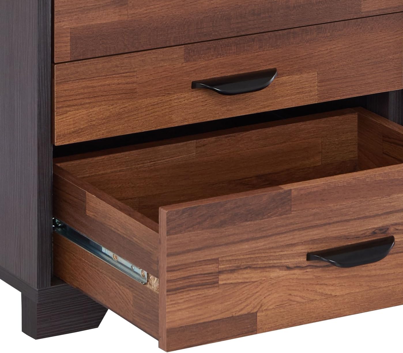 BIGTO Walnut & Espresso Finish Accent Side Table Synthetic Wood End Table 16"*20"*19"Living Room Furniture