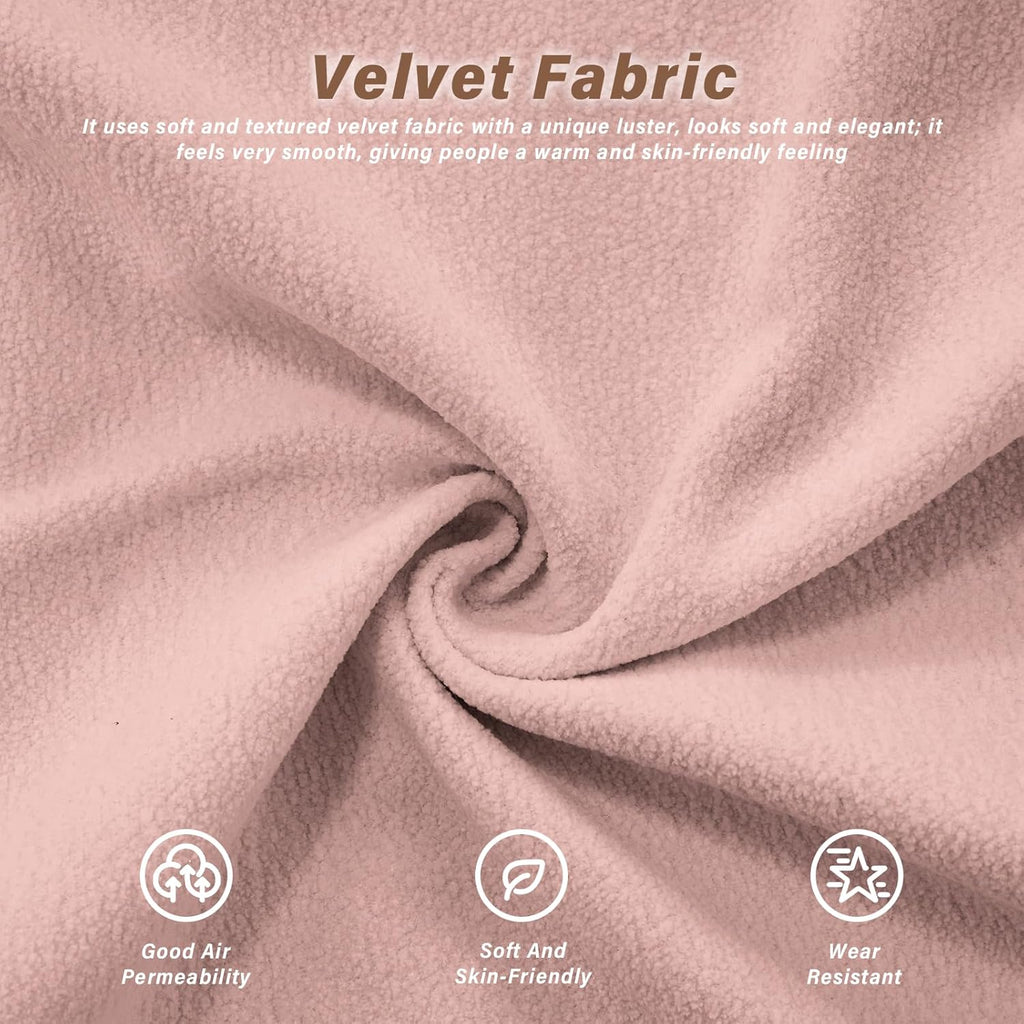 SoarFlash Velvet Sectional Sofa Ottoman, Pink