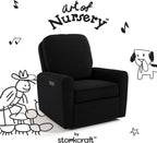 Storkcraft Amalfi Deluxe Power Recliner Swivel Glider – Premium Electronic Nursery Rocking Chair, Oeko-TEX 100 Certified, Includes Dual-USB Charging Port with USB-A & USB-C (Black Boucle)