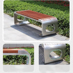 Patio Benches for Outdoors Park Bench Stainless Steel Pineapple Grid Solid Wood Stadium Sales Department Outdoor Leisure Garden Benches for Outdoors