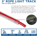 Novelty Lights 10 Pcs 1/2 Inch Rope Light Track Channel, Made in USA 3 Feet Long, UV Protected PVC Plastic Clear Mounting Rope Light Channel for Indoor Outdoor