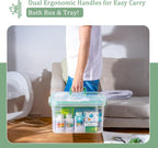ANYPROLUS 15QT Clear Medicine Organizer Box with Handle, Plastic Medicine Container with Tray First Aid Box Empty, Thickened Medicine Storage Organizer Multipurpose Medication Organizer Storage