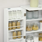 41" Modern Kitchen Pantry Freestanding Storage Cabinet with Double Doors Adjustable Shelves for Living Room - White,11.8 * 23.5 * 40.8