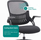 DUMOS Drafting Chair for Standing Desk, Counter Height Adjustable, Flip-up Arms, Ergonomic Mid Back Mesh Rolling Work 360° Swivel Office Computer Chairs with Wheels, for Bedroom Livingroom, Ink