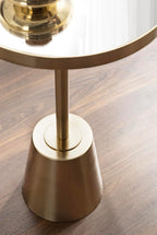 Kate and Laurel Tira Elegant Round Mirrored Side Table, 14 x 14 x 24, Gold, Modern Glam Circle End Table for Use as Bedroom Nightstand or Living Room Plant Stand Table