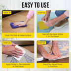 Alien Grip Rug Gripper Carpet Tape - 20pcs, 4x4 in. Anti-Slip Hardwood, Tile Floor, No Damage - Double Sided Reusable, Non Slip Corner Rug Pads - As Seen on TV