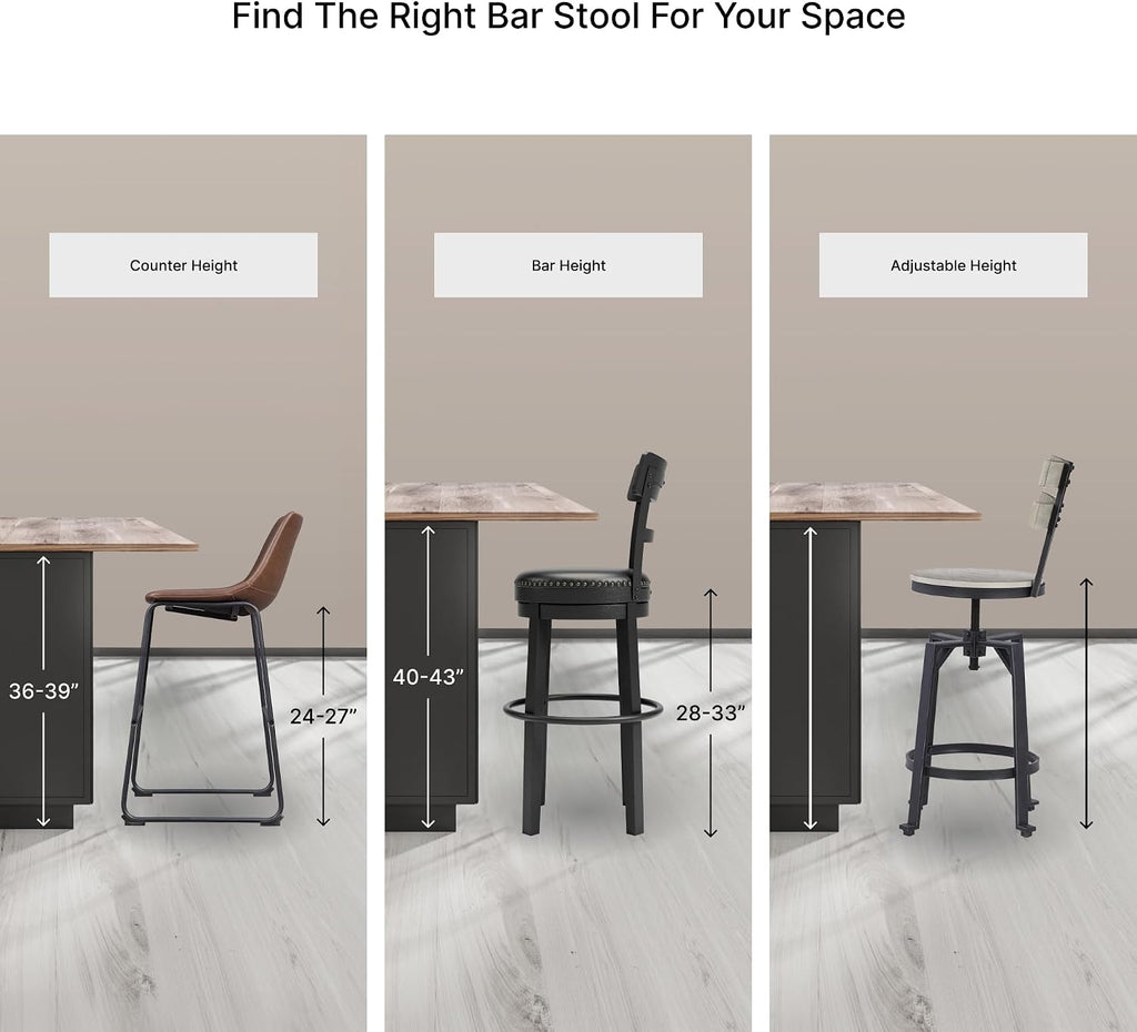 Signature Design by Ashley Pinnadel Bar Stool, Swivel Counter Height Stool Chair With Faux Leather Seat, Wood and Metal Frame for Kitchen Island With Seating, Light Brown