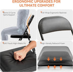 Upgrade 18% Thicker 6 Pack Folding Chair with Cushion Heavy Duty Folding Chair for Outside and Indoor Leather Padded Folding Chairs Durable Steel Frame for Home and Office Party