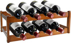 Bamboo Wine Rack, Sturdy and Durable Wine Storage Cabinet Shelf, Wine Racks Countertop for Pantry,Kitchen，2 Layers 8bottles Wine Racks countertop