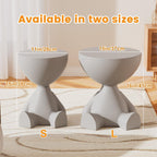 Circle Side Table, Round Modern End Table, Waterproof & Durable, Small Coffee Table for Living Room, Bedroom, Bedside, Versatile Accent Table - Grey