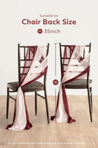 Ling's moment Chair Sashes, Wedding Aisle Decorations, Burgundy Pink Blush | 16pcs Chair Cover Draping Fabric Wrinkle-Free with Tie for Party Ceremony Reception Floral Arrangement Banquet Outdoor Decor