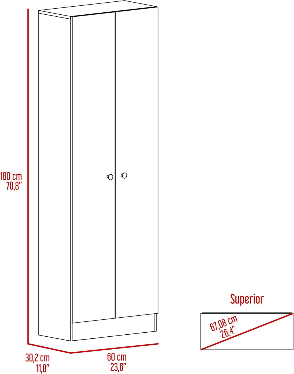 Multistorage Pantry Cabinet, 5 Shelves, Double Door & Beige Finish for Kitchen & Home Organization
