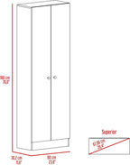 Multistorage Pantry Cabinet, 5 Shelves, Double Door & Beige Finish for Kitchen & Home Organization