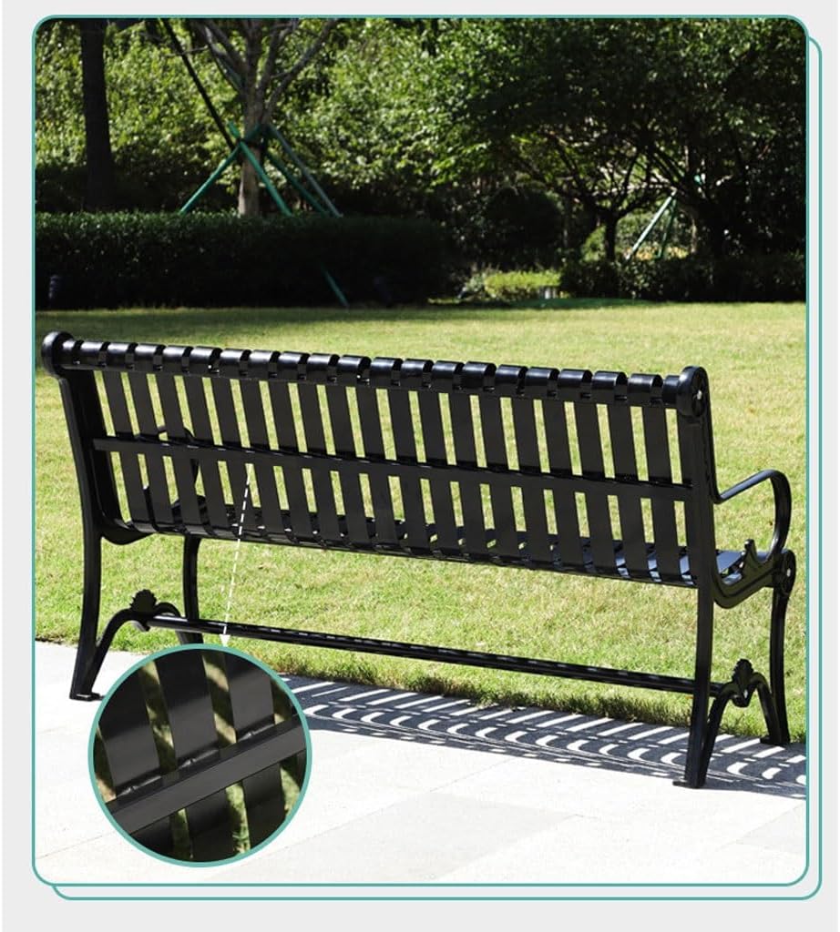 Patio Benches for Outdoors Park Chairs Outdoor Benches Iron Neighborhood Leisure Double Seats Patio Plaza Garden Benches for Outdoors