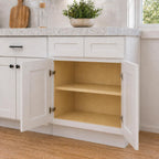 30 Inch White Shaker RTA Kitchen Base Cabinet, 30 W x 24 D x 34.5 H Floor Storage Cabinet with 2 Drawers and 2 Doors, Plywood Box, HDF Doors, Ready to Assemble