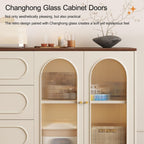 Farmhouse Pantry Cabinet, Modern Hutch with Storage Drawers, Kitchen Pantry Cabinet with Microwave Stand, for Dining Room, Living Room(80cm/31.4in)