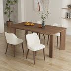 Upholstered Dining Chairs Set of 4, Farmhouse Fabric Kitchen Chairs with Solid Wood Legs, Modern Dining Room Chairs for Restaurant & Cafe, Beige
