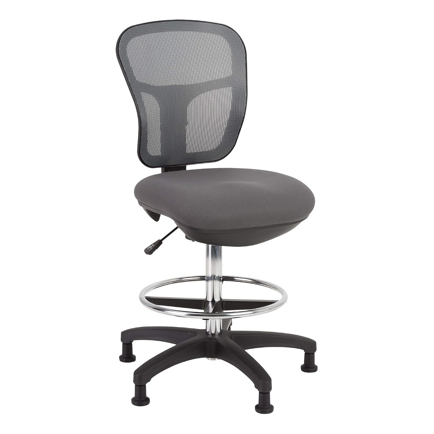 Norwood Commercial Furniture Adjustable-Height Office Mesh Drafting Chair with Chrome Footrest Ring & Optional Arms