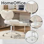 Meditation Chair with Wheels, Ergonomic Criss Cross Chair, Adjustable ADHD Floor Sitting Chair, Swivel Cross Legged Office Chair with High Back, Kneeling Posture Chair, Comfortable Fabric（Beige）