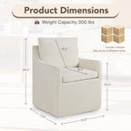 KISLOT Upholstered Dining Chairs Set of 4, Modern Dining Room Chairs with Casters & Washable Cover, Rolling Accent Chair with Hidden Storage for Kitchen, Farmhouse, Living Room, Beige, 4 Box