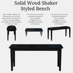 International Concepts Shaker Style Bench, 39-Inch Wide, Solid Parawood, Unfinished