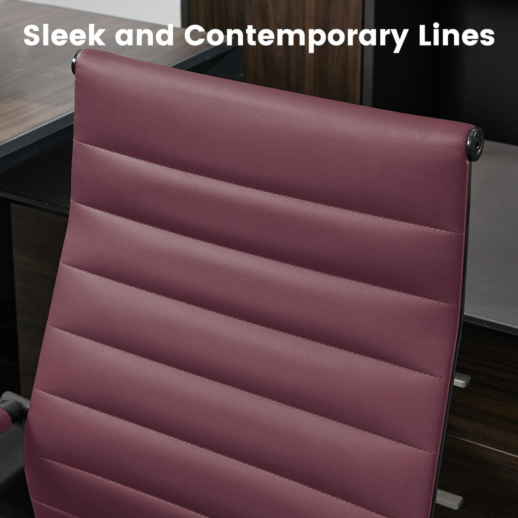 Office Desk Chair Leather, Conference Room Chairs with Wheels, Modern Executive Computer Guest Chairs with Arms.