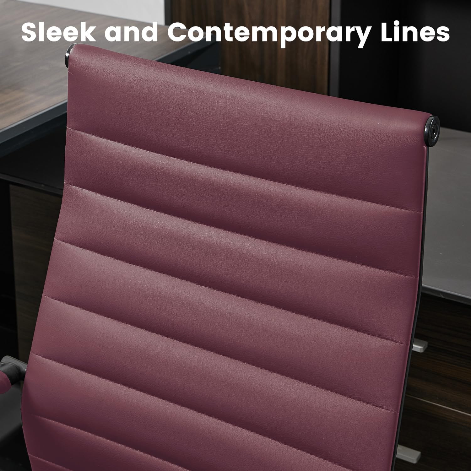 Office Desk Chair Leather, Conference Room Chairs with Wheels, Modern Executive Computer Guest Chairs with Arms.