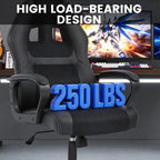 FDW Gaming Chair, Ergonomic Office Chair with Lumbar Support, Height Adjustable Swivel Computer Seat, Breathable Mesh High Back Racing Design for Adults, Ideal for Home Office, Work and Study，Black